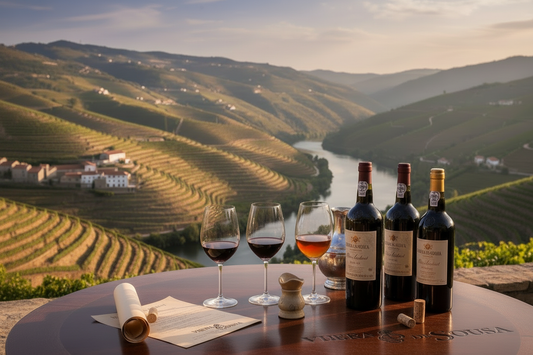 Die beiden Flaschen auf dem Tisch sollen von Vieira de Sousa sein