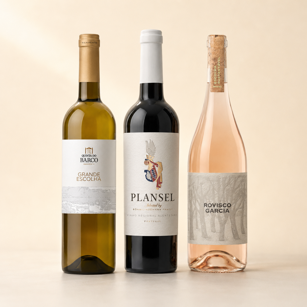 Spätsommerpaket mit Quinta do Barco Escolha, Rovisco Garcia Rosé und Plansel Tinto – 3 Flaschen