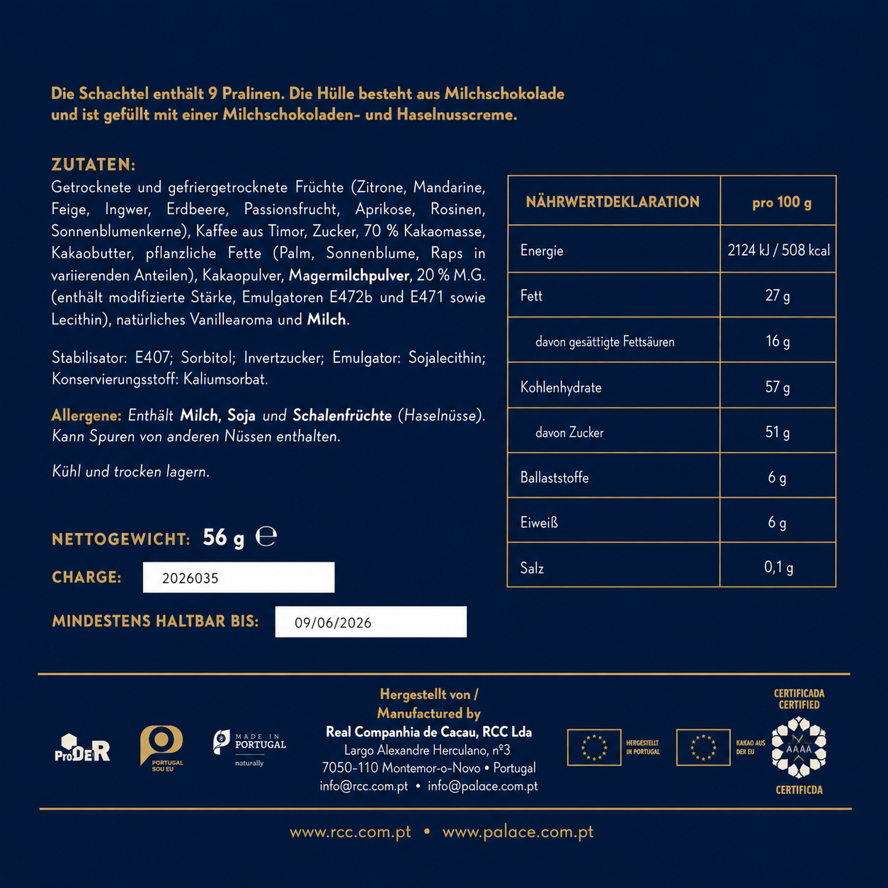 Royal Cocoa Milchschokoladen-Pralinen mit Haselnuss